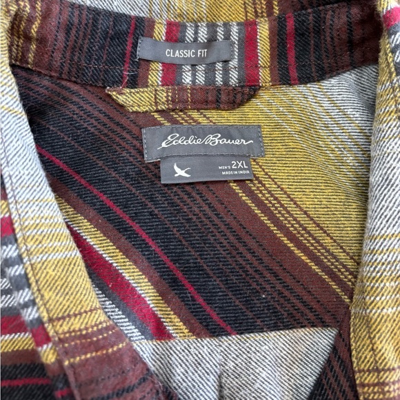 Eddie Bauer Flannel Shirt Mens 2XL Classic Fit Button Up Heavyweight Multicolor - Picture 6 of 12